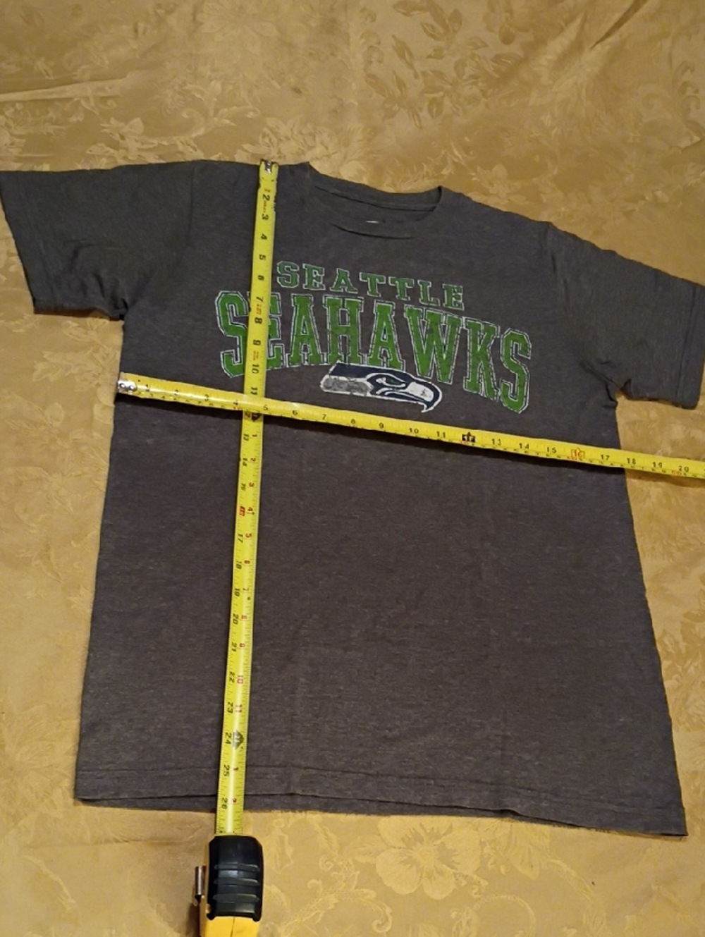 NFL Seattle Seahawks Gray Graphic Ring Spun Soft Team Apparel Tee Men's S